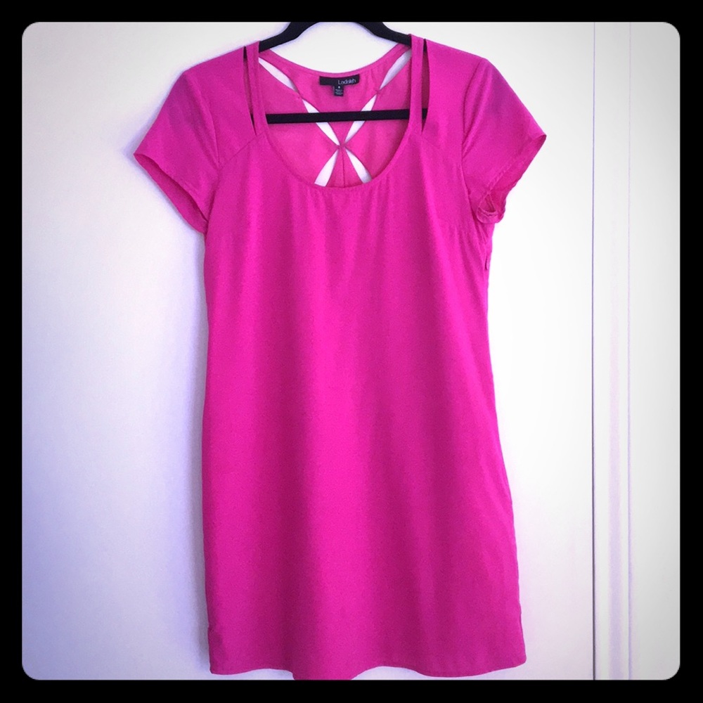 Hot pink mini dress